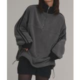 チャコール | 【2025AW新作】サイドラインハーフジップフリースプルオーバー | ad thie