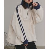 アイボリー | 【2025AW新作】サイドラインハーフジップフリースプルオーバー | ad thie