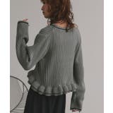 グレー | 【2025AW新作】フリルヘムニットトップス | ad thie