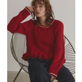 レッド | 【2025AW新作】フリルヘムニットトップス | ad thie