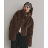 ブラウン | 【2025AW新作】ショート丈スタンドカラーフェイクファージャケット | ad thie