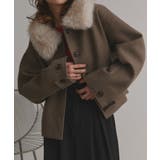 ブラウン | 【2025AW新作】ファーカラーフェイクウールジャケット | ad thie