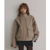 ベージュ | 【2025AW新作】フェイクウールスタンドカラーブルゾン | ad thie