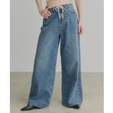 ブルー | 【2026SS新作】ヴィンテージワイドデニムパンツ | ad thie