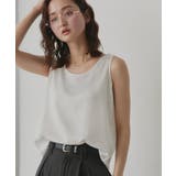 オフホワイト | 【2026SS新作】シルキーサテンクルーネックタンクトップ | ad thie