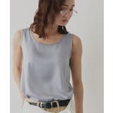 ブルーグレー | 【2026SS新作】シルキーサテンクルーネックタンクトップ | ad thie