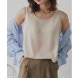 ベージュ | 【2026SS新作】シルキーサテンクルーネックタンクトップ | ad thie