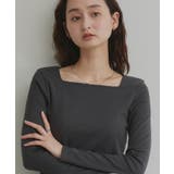 チャコール×スクエアネック | 【2026SS新作】アソート ボートネック スクエアネック リブトップス | ad thie