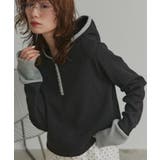 ブラック×ライトグレー | 【2026SS新作】バイカラーワッフルパーカー | ad thie