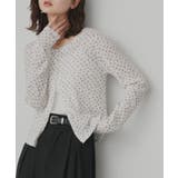 【2026SS新作】小花柄透かし編みニットカーディガン リブキャミソールセット | ad thie | 詳細画像11 