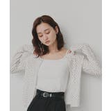 【2026SS新作】小花柄透かし編みニットカーディガン リブキャミソールセット | ad thie | 詳細画像12 