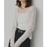 【2026SS新作】小花柄透かし編みニットカーディガン リブキャミソールセット | ad thie | 詳細画像13 