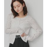 【2026SS新作】小花柄透かし編みニットカーディガン リブキャミソールセット | ad thie | 詳細画像5 