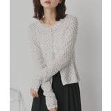 【2026SS新作】小花柄透かし編みニットカーディガン リブキャミソールセット | ad thie | 詳細画像6 