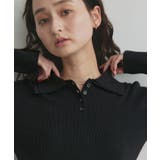 【2026SS新作】ダブルカラーポロニットトップス | ad thie | 詳細画像10 