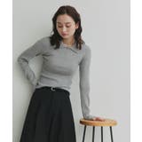 【2026SS新作】ダブルカラーポロニットトップス | ad thie | 詳細画像33 