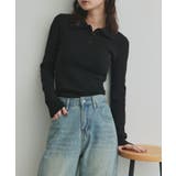 【2026SS新作】ダブルカラーポロニットトップス | ad thie | 詳細画像5 