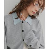 【2026SS新作】バイカラーポロニットカーディガン | ad thie | 詳細画像14 