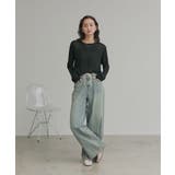 【2026SS新作】透かし柄編みラメニットトップス | ad thie | 詳細画像2 