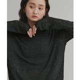 【2026SS新作】透かし柄編みラメニットトップス | ad thie | 詳細画像6 