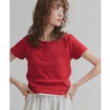 レッド | 【2026SS新作】ヘンリーネック フライスコンパクトTシャツ | ad thie