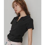 ブラック | 【2026SS新作】サイドギャザー フライスコンパクトスキッパーTシャツ | ad thie
