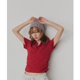 レッド | 【2026SS新作】サイドギャザー フライスコンパクトスキッパーTシャツ | ad thie