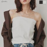 【2026SS新作】CICA配合 アシメストラップ カップ付きリブキャミソール | ad thie | 詳細画像1 
