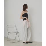 【2026SS新作】CICA配合 アシメストラップ カップ付きリブキャミソール | ad thie | 詳細画像14 