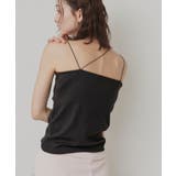 【2026SS新作】CICA配合 アシメストラップ カップ付きリブキャミソール | ad thie | 詳細画像18 