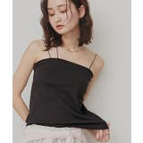 【2026SS新作】CICA配合 アシメストラップ カップ付きリブキャミソール | ad thie | 詳細画像20 