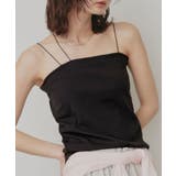 ブラック | 【2026SS新作】CICA配合 アシメストラップ カップ付きリブキャミソール | ad thie
