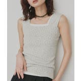 【2026SS新作】小花柄スクエアネックタンクトップ | ad thie | 詳細画像13 