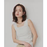 【2026SS新作】小花柄スクエアネックタンクトップ | ad thie | 詳細画像7 