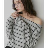 ボーダー×グレー | 【2026AW新作】アソート オフショルダートップス | ad thie
