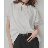 オフホワイト | 【2026SS新作】レーススリーブドルマンTシャツ | ad thie