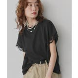 ブラック | 【2026SS新作】レーススリーブドルマンTシャツ | ad thie