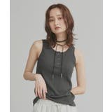 チャコール | 【2026SS新作】アソート ヘンリーネックリブタンクトップ | ad thie