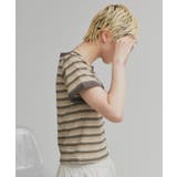 【2026SS新作】コンパクト ランダムボーダーリンガーTシャツ | ad thie | 詳細画像14 