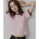 ピンク | 【2026SS新作】ショート丈 リンガーデザインTシャツ | ad thie