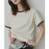 アイボリー | 【2026SS新作】ショート丈 リンガーデザインTシャツ | ad thie