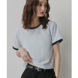 ライトブルー | 【2026SS新作】ショート丈 リンガーデザインTシャツ | ad thie