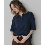 ネイビー | 【2026SS新作】ベーシック ヘンリーネック Tシャツ | ad thie