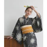 ブラック | 【2026SS新作】糸菊柄 セパレート浴衣4点セット ワンピースタイプ | ad thie
