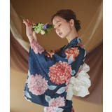 ネイビー | 【2026SS新作】紫陽花柄 セパレート浴衣4点セット ワンピースタイプ | ad thie