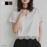 【2026SS新作】レースドッキングショート丈Tシャツ | ad thie | 詳細画像1