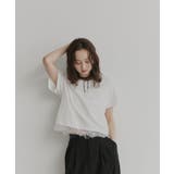 【2026SS新作】レースドッキングショート丈Tシャツ | ad thie | 詳細画像4