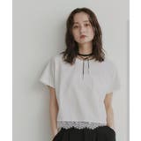 【2026SS新作】レースドッキングショート丈Tシャツ | ad thie | 詳細画像5