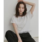 【2026SS新作】レースドッキングショート丈Tシャツ | ad thie | 詳細画像9