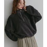 チャコール | 【2026AW新作】フリースハーフジッププルオーバー | ad thie